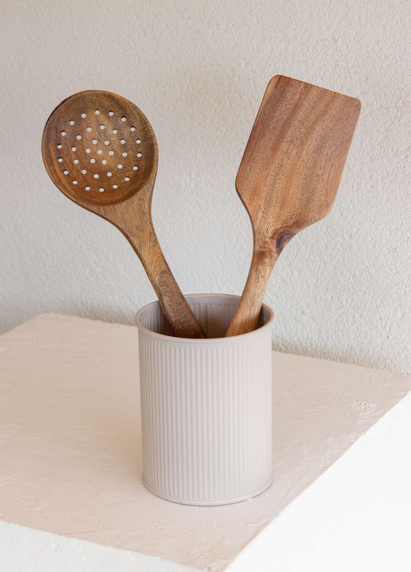 Porta Talheres – 10 x 10 x 13 cm – Bege – Galvanizado