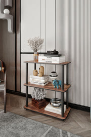 Estante Livros 3 Prateleiras Walnut - Design Moderno Luxo