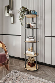 Estante de Livros 5 Andares Round Oak - Design Moderno Premium