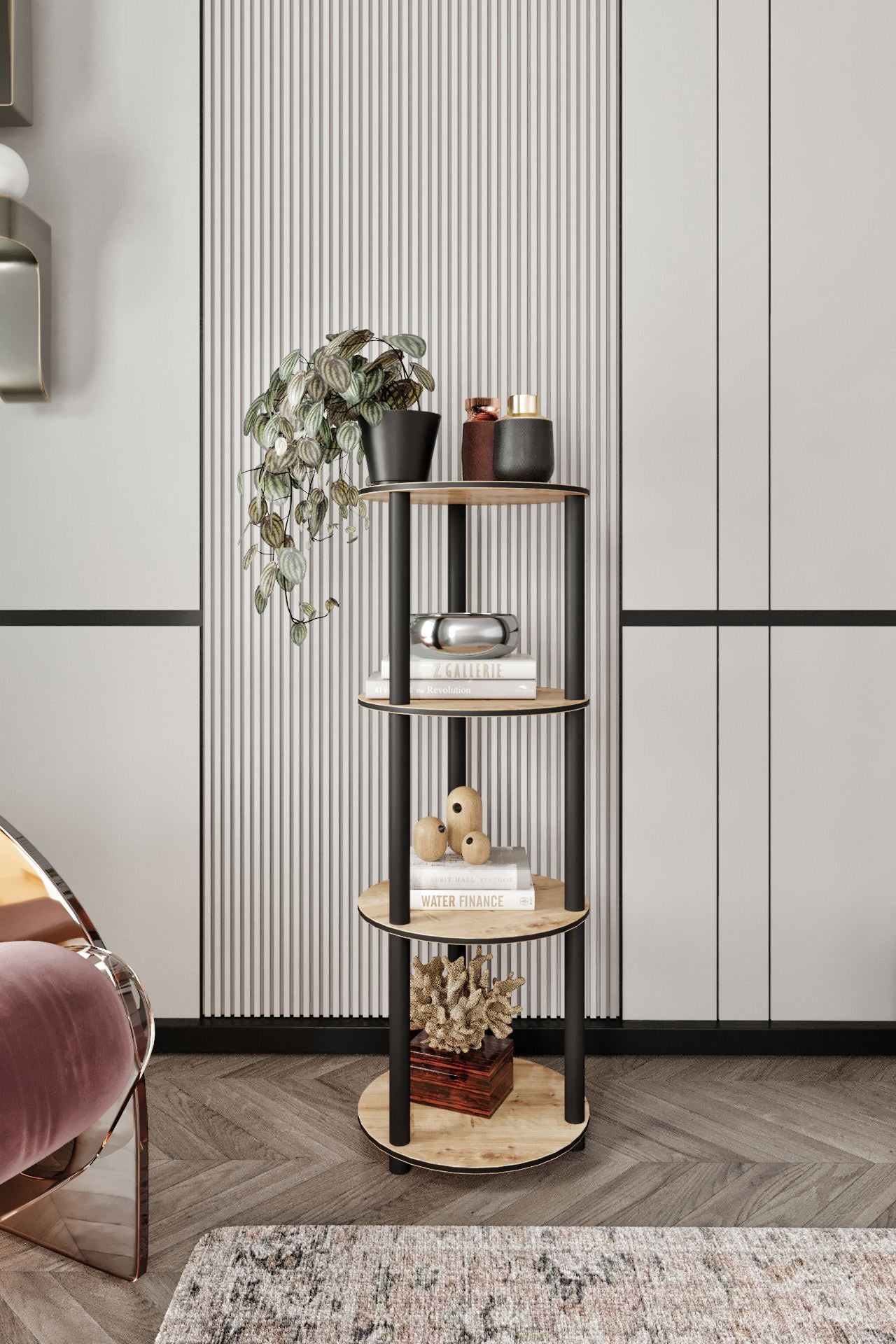 Estante 4 Andares Round Oak - Design Moderno Premium