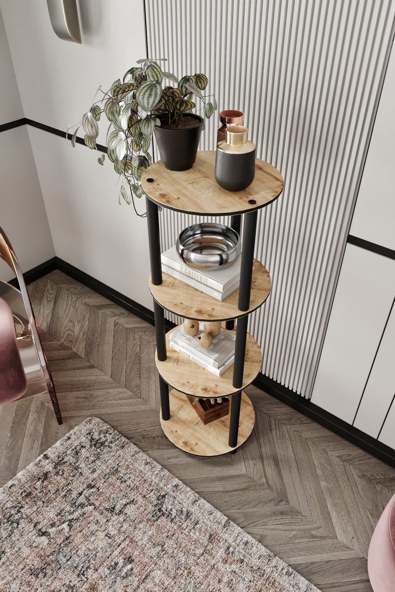 Estante 4 Andares Round Oak - Design Moderno Premium