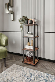 Estante 4 Prateleiras Quadrada Walnut - Design Moderno e Compacto