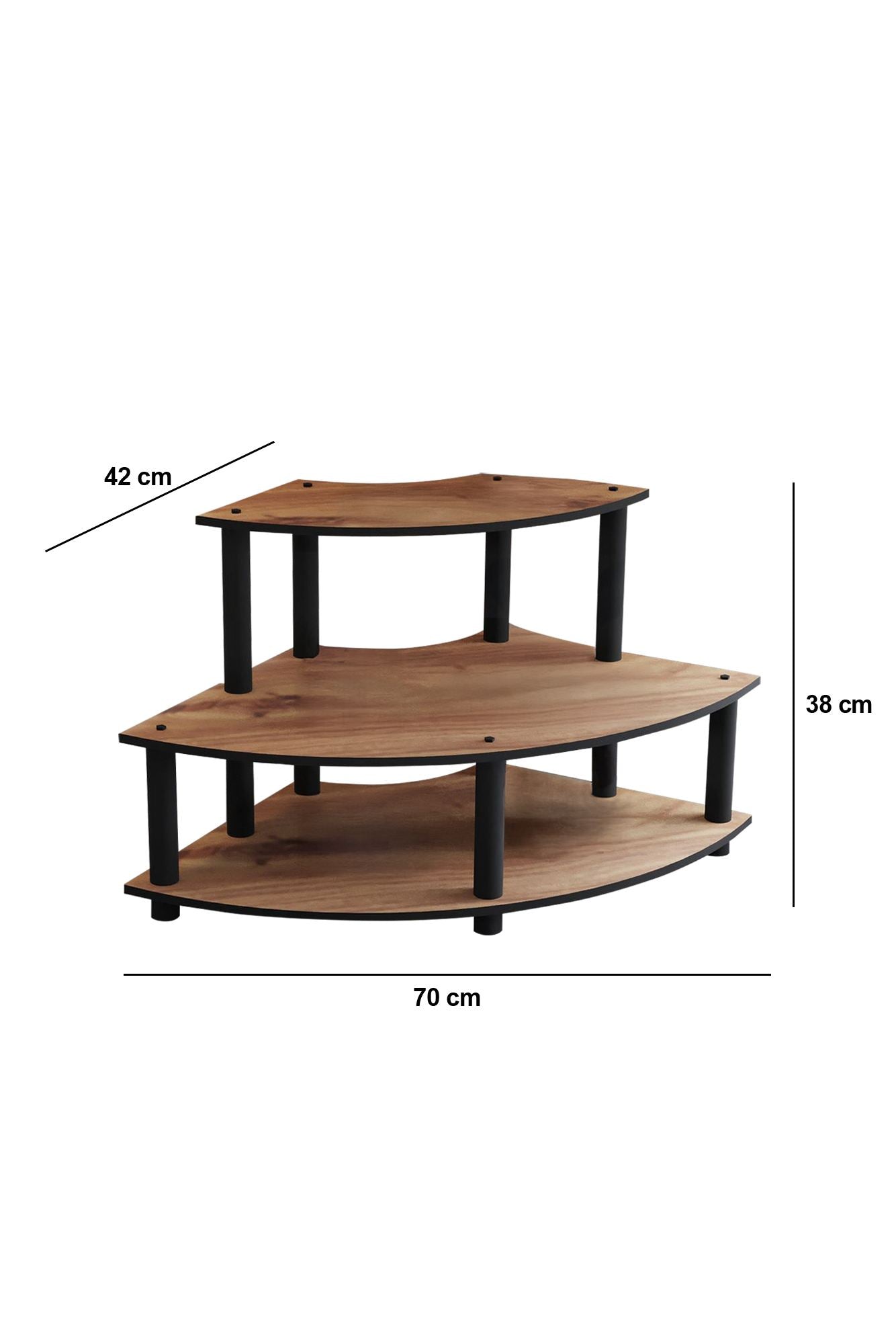 Prateleira de Cozinha – 70cm x 38cm x 42cm – Noz – MDF