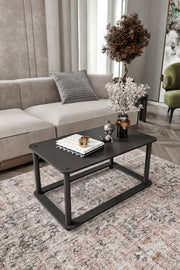 Mesa de Centro Hole Rect Preta - Design Moderno Retangular