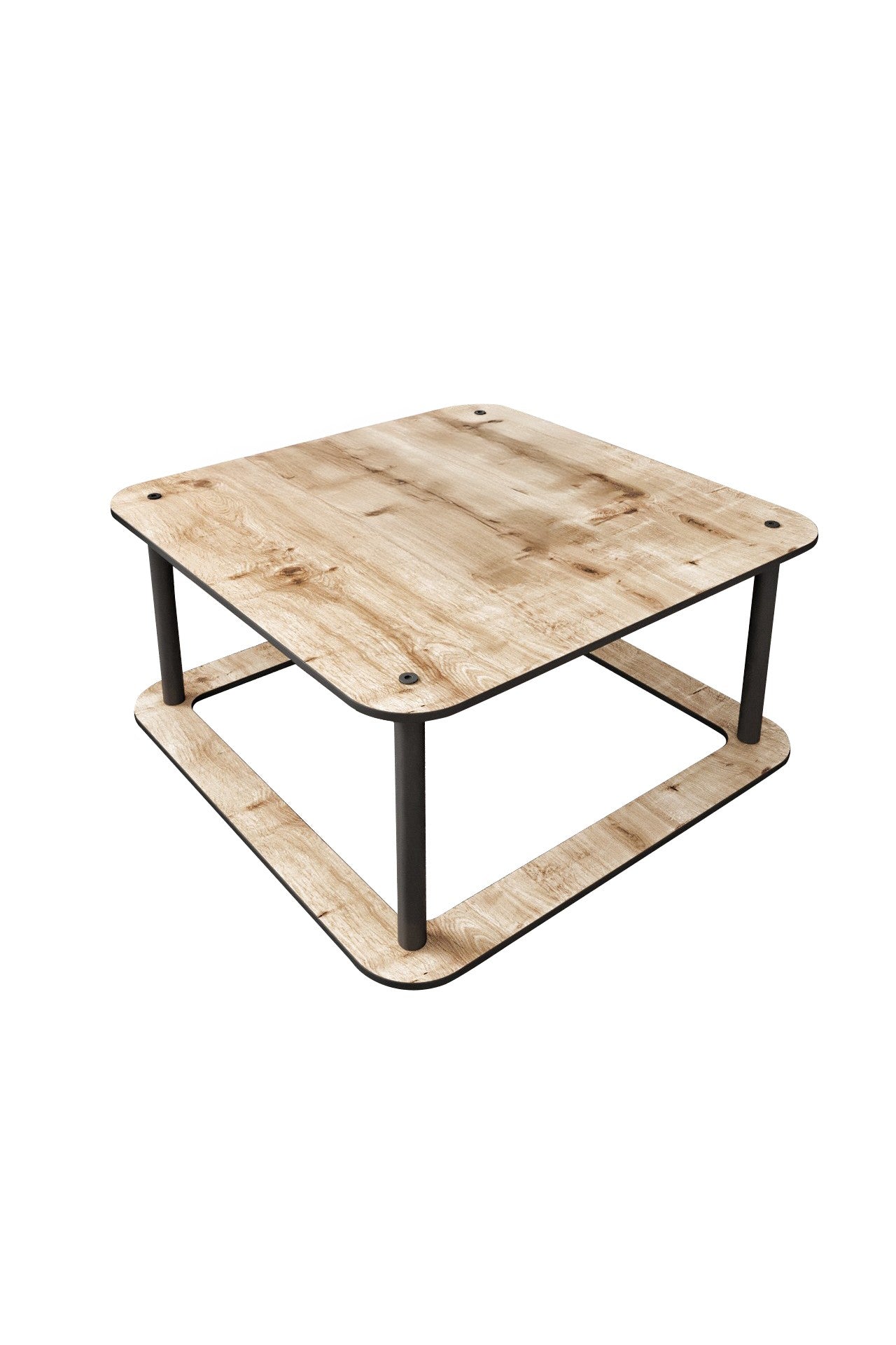 Mesa de Centro Hole Square Oak - Design Moderno Premium 70x70cm
