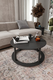 Mesa de Centro Hole Round Preta - Design Moderno 70cm