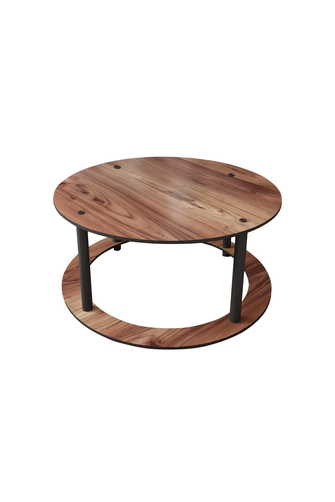 Mesa de Centro Hole Round Walnut - Design Moderno e Elegante