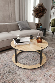 Mesa de Centro Redonda Hole Round - Oak | Design Premium MDF