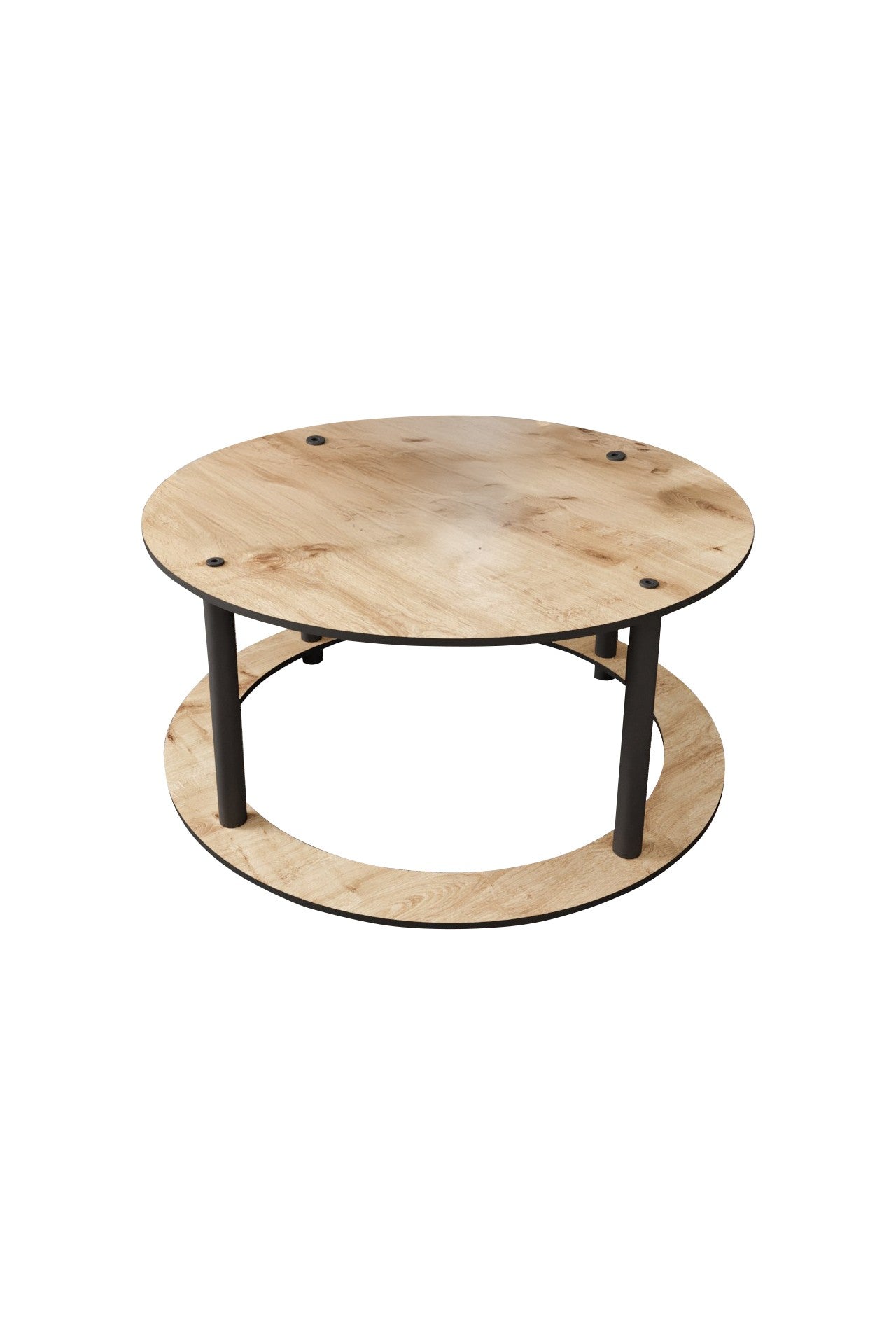 Mesa de Centro Redonda Hole Round - Oak | Design Premium MDF