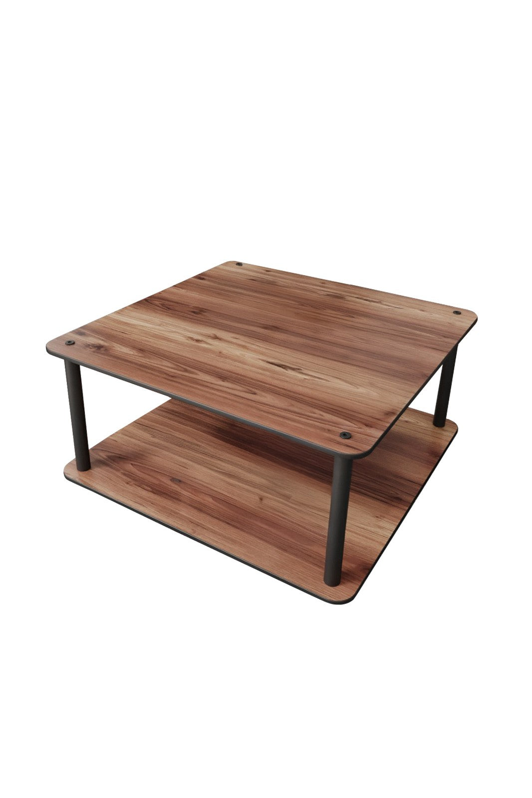 Mesa de Centro Masivo Square Walnut - Design Moderno 70x70cm