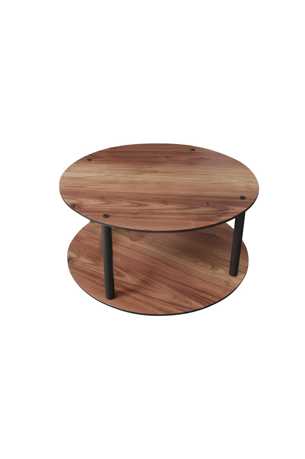 Mesa de Centro Redonda Masivo Round - Nogueira Premium 70cm