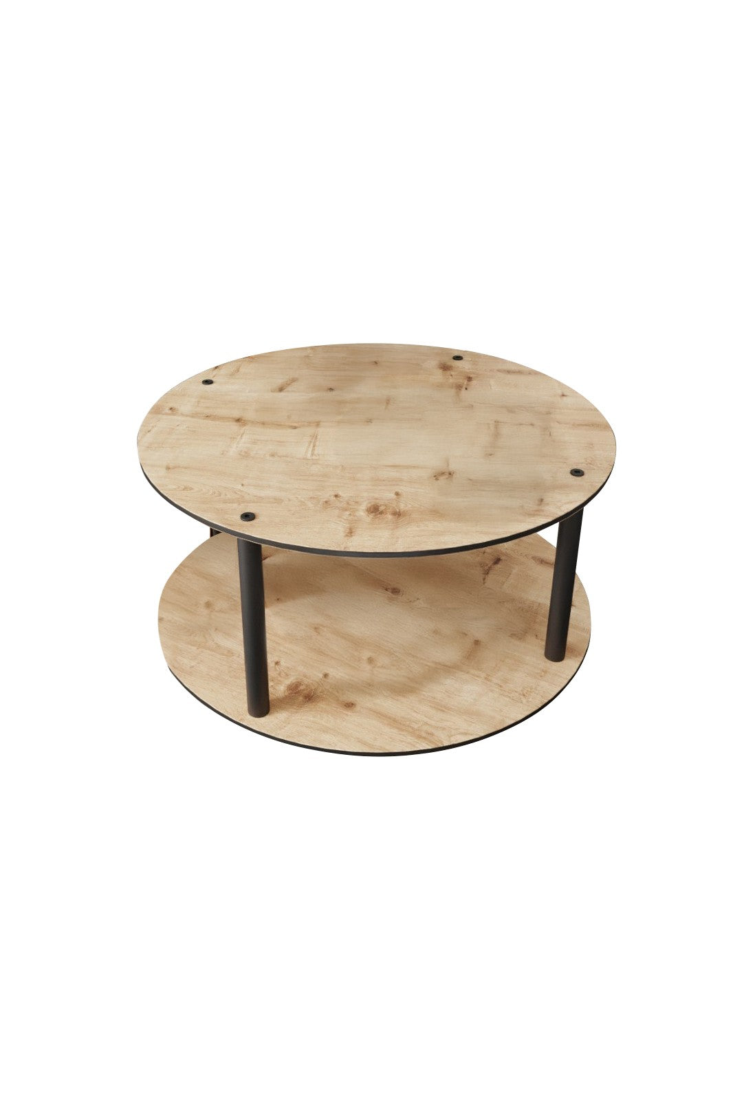 Mesa de Centro Masivo Round Oak - Design Moderno Premium 70cm