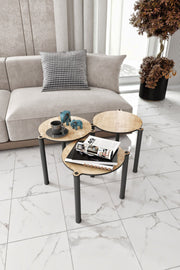 Mesa de Centro Lavia 3 em Carvalho - Conjunto Nesting