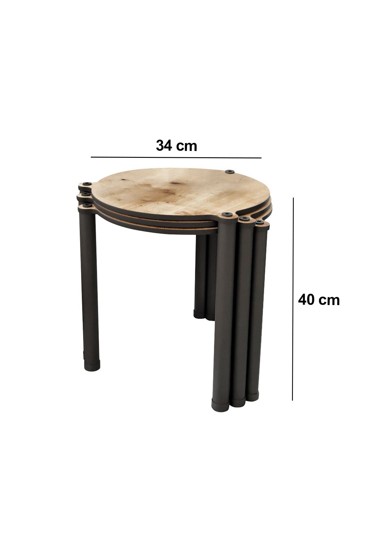 Mesa de Centro Lavia 3 em Carvalho - Conjunto Nesting