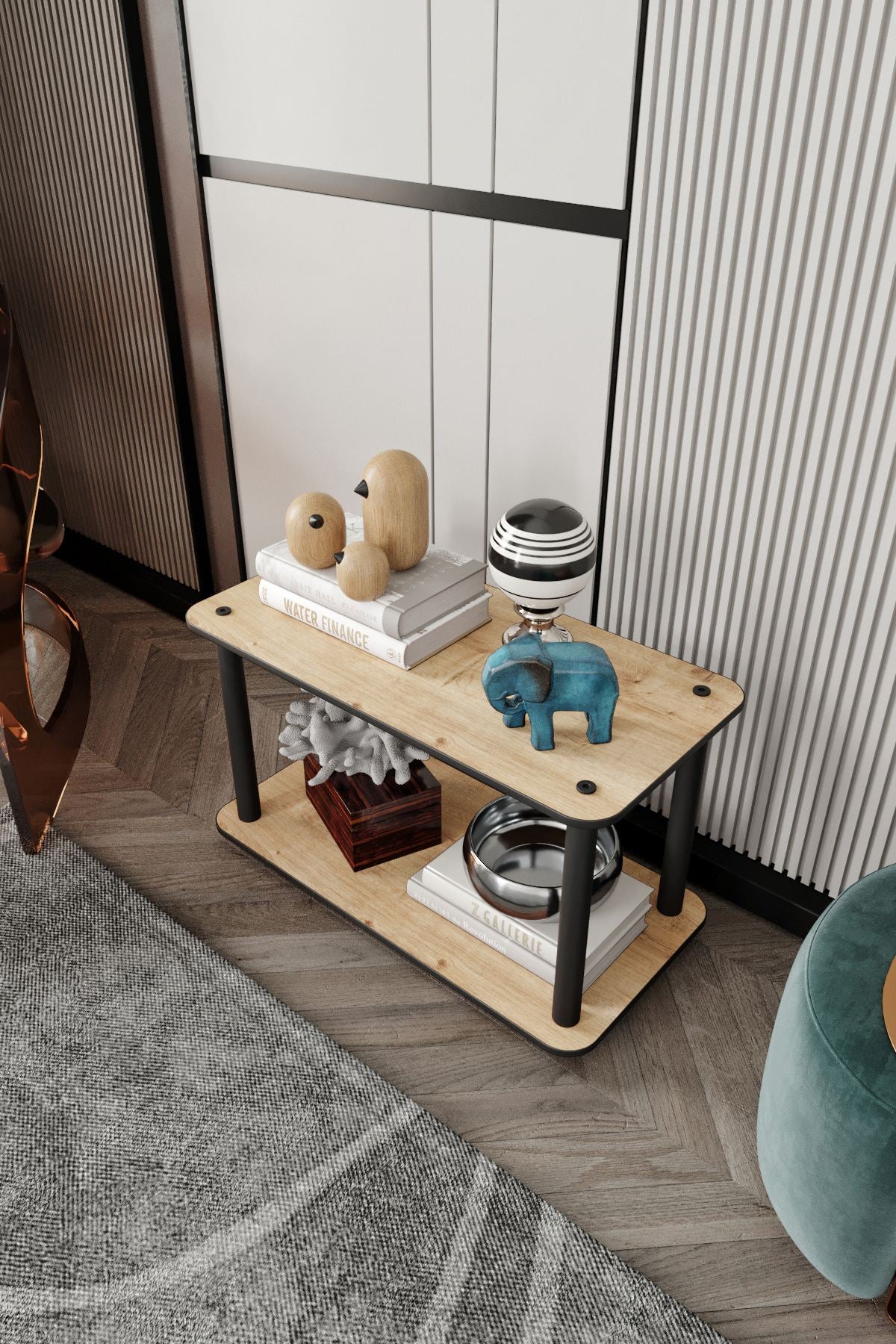 Estante 2 Níveis Retangular Oak - Design Moderno Premium