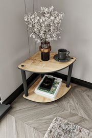 Estante Angular de 2 Prateleiras - Carvalho Premium MDF