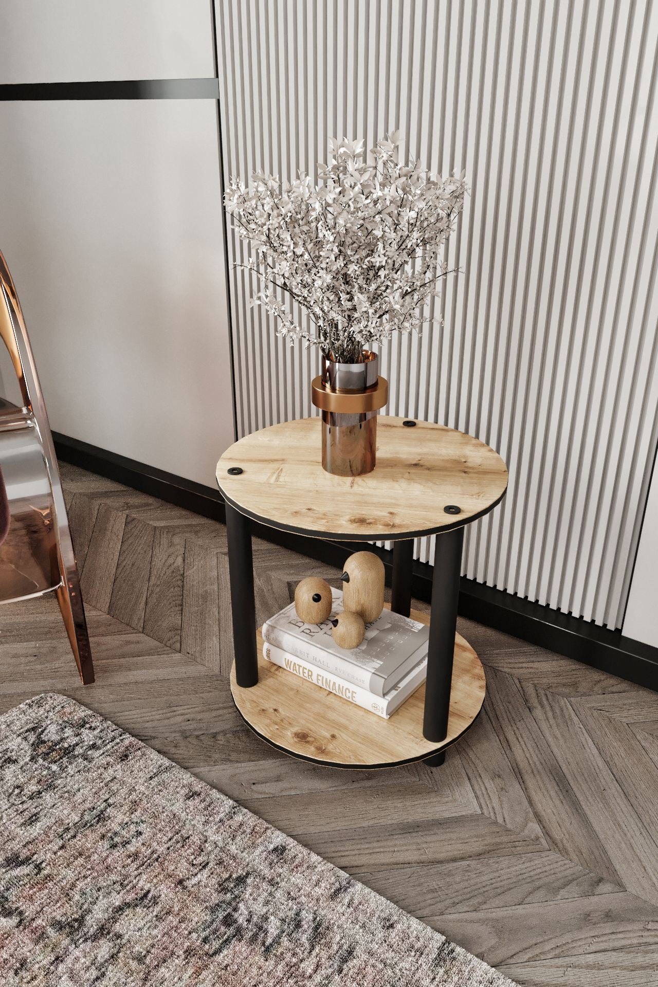 Mesa de Centro Oak Premium MDF - Design Moderno 38x38cm