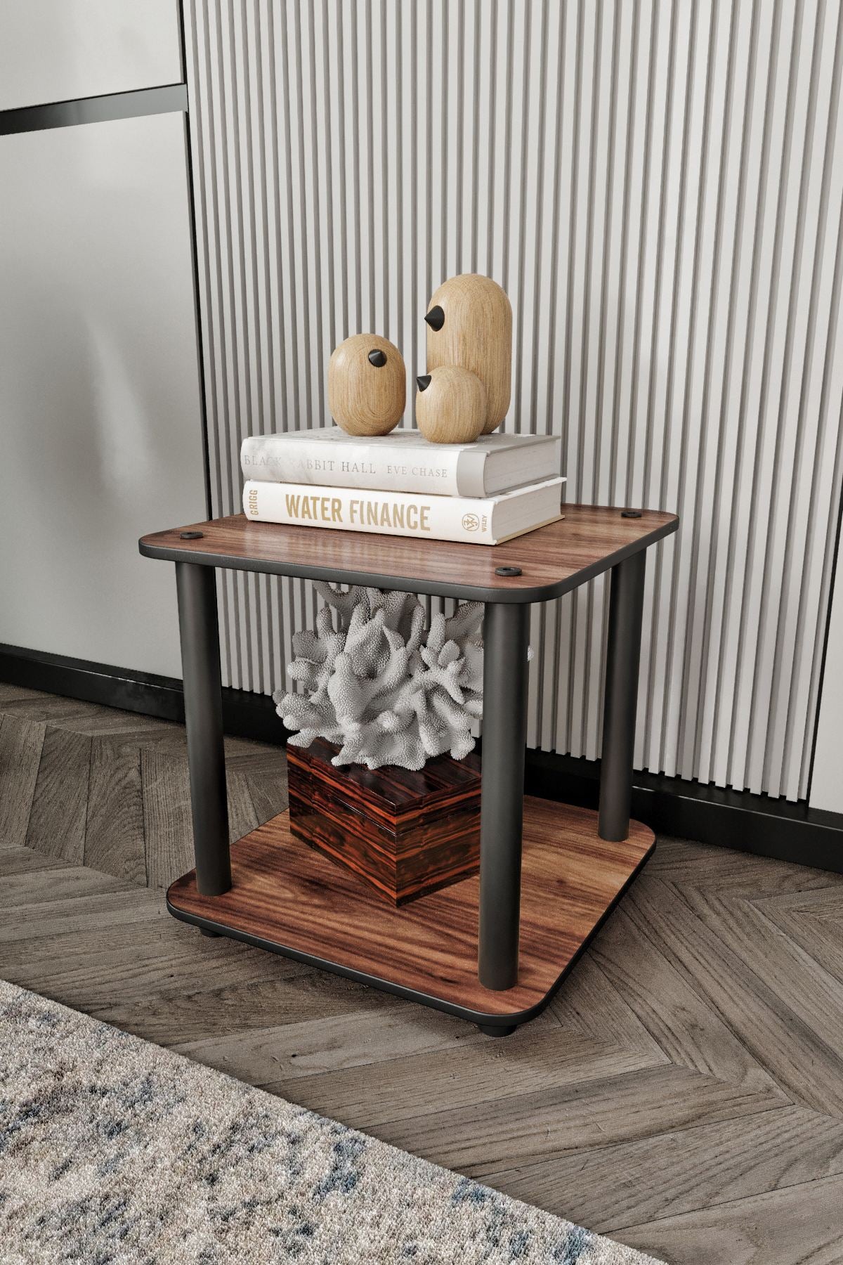 Estante 2 Prateleiras Square Walnut - Compacta e Elegante