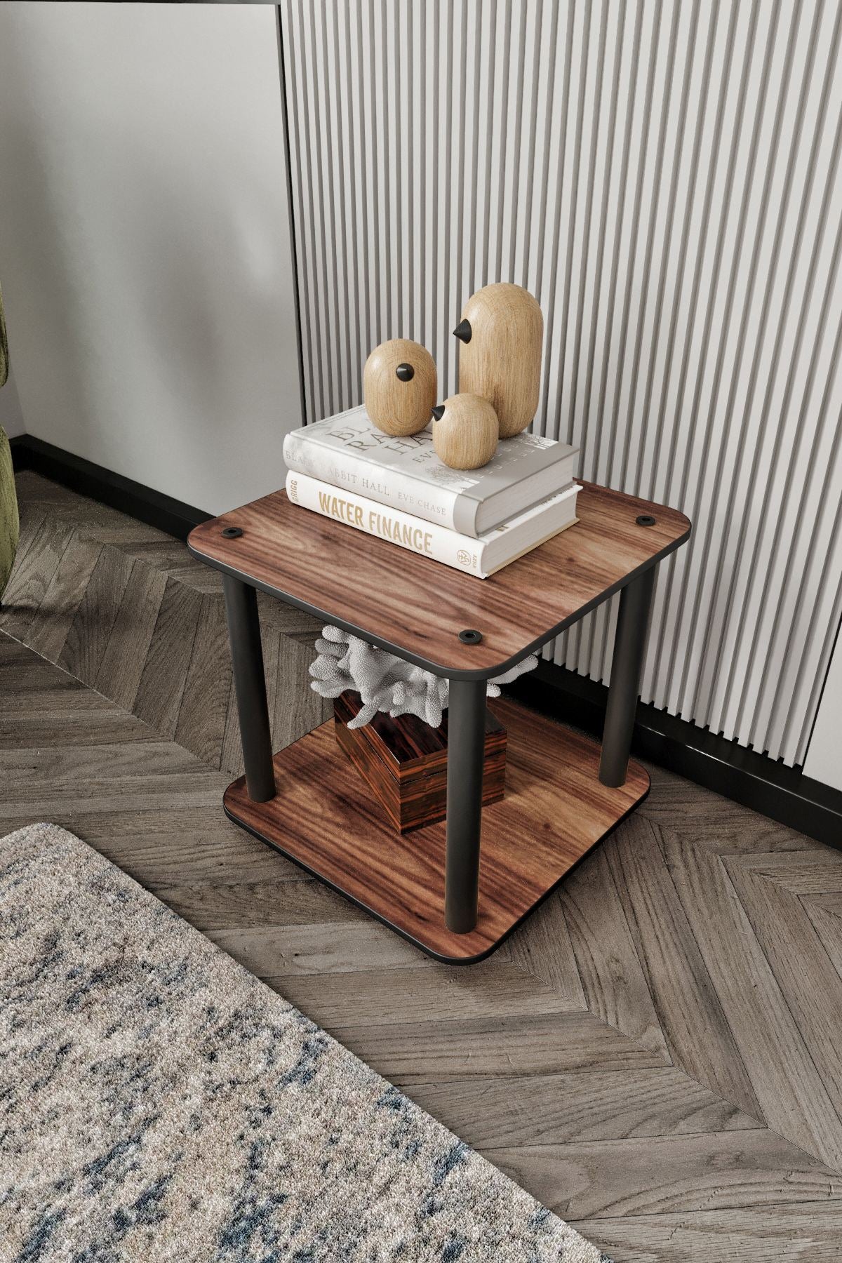Estante 2 Prateleiras Square Walnut - Compacta e Elegante