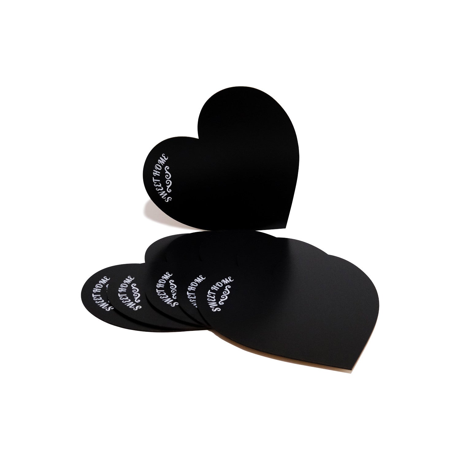 Conjunto de Bases de Pratos de madeira (6 peças)-PLT0192-Preto