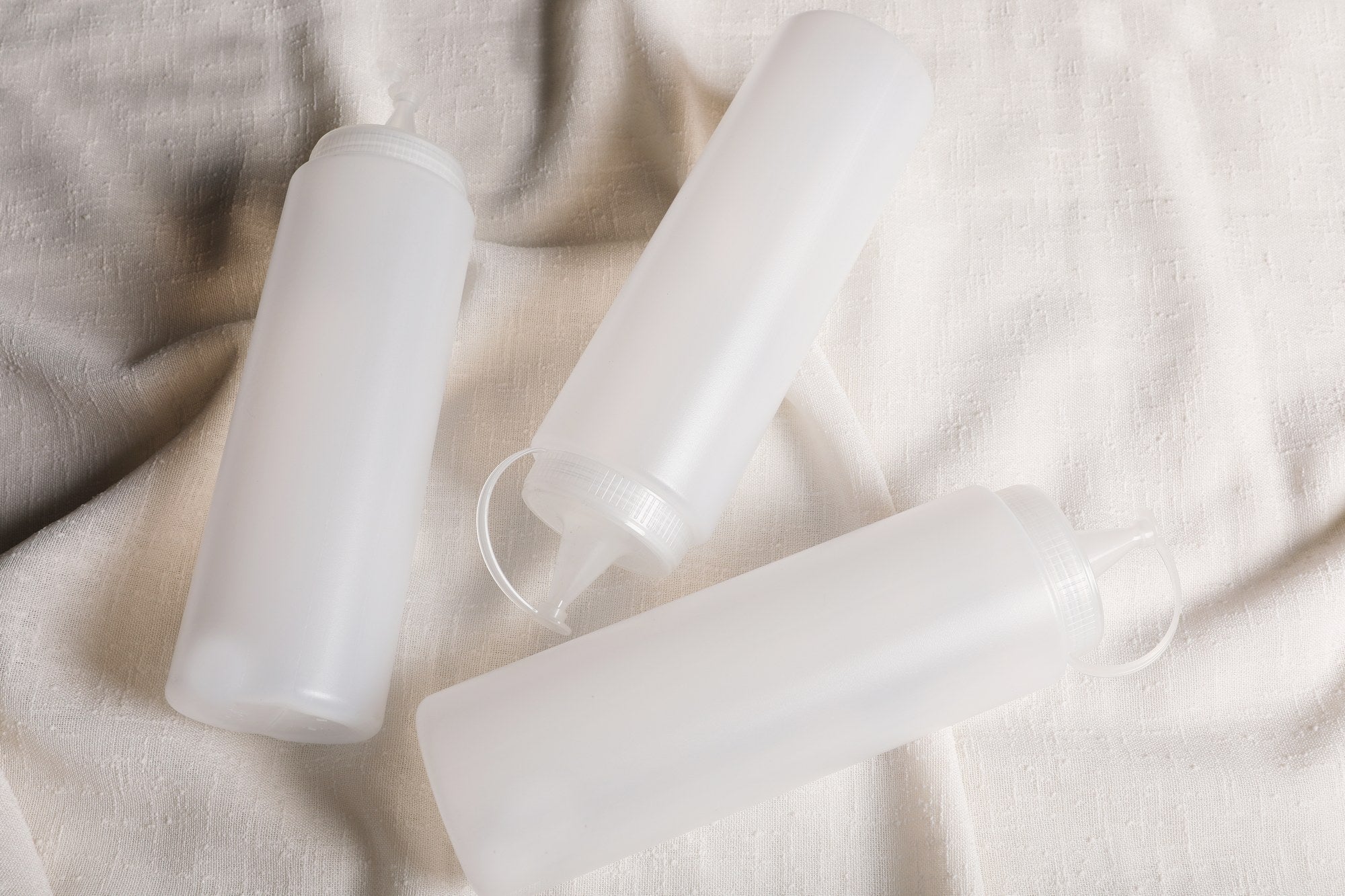 Conjunto de frascos de óleo (3 peças) – 7 x 7 x 25 cm – Transparente – Plástico