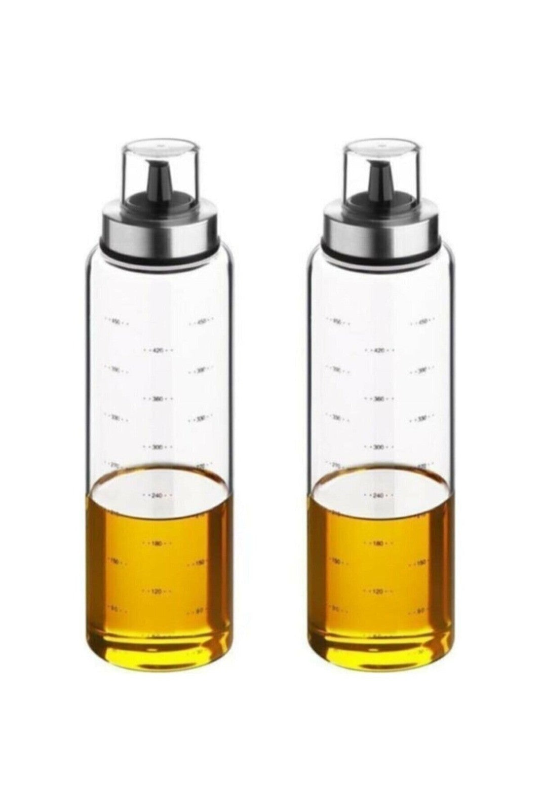Conjunto de dispensadores de óleo – 500 ml – Transparente – Vidro