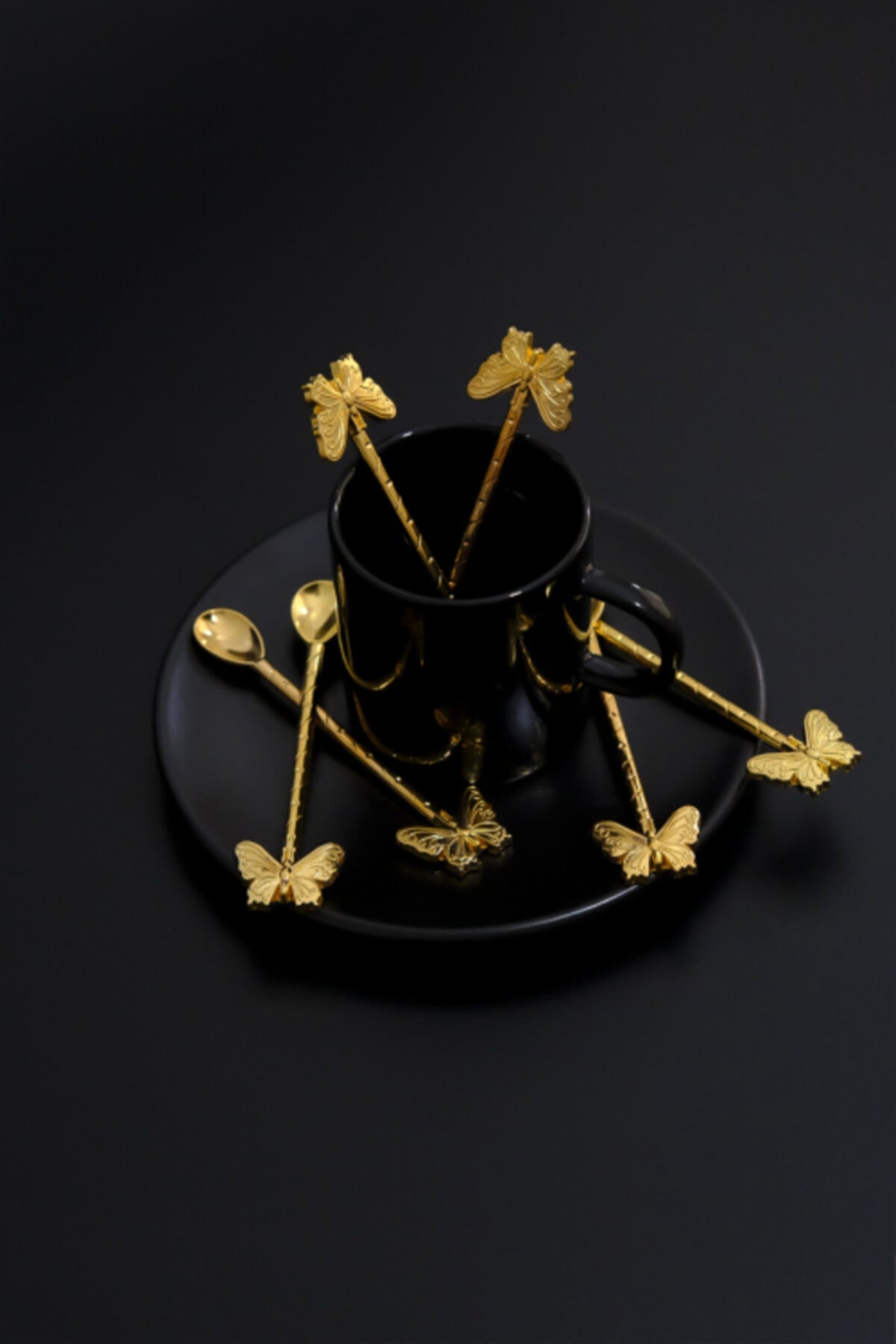 Conjunto de colheres – 12,5 x 3 x 0,2 cm – dourado – zamak