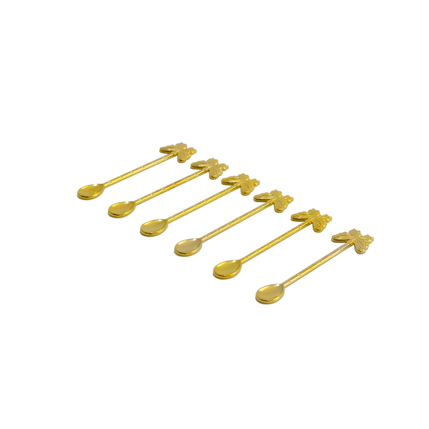 Conjunto de colheres – 12,5 x 3 x 0,2 cm – dourado – zamak