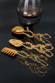 Conjunto de pinças de metal zamak – 22 cm – dourado