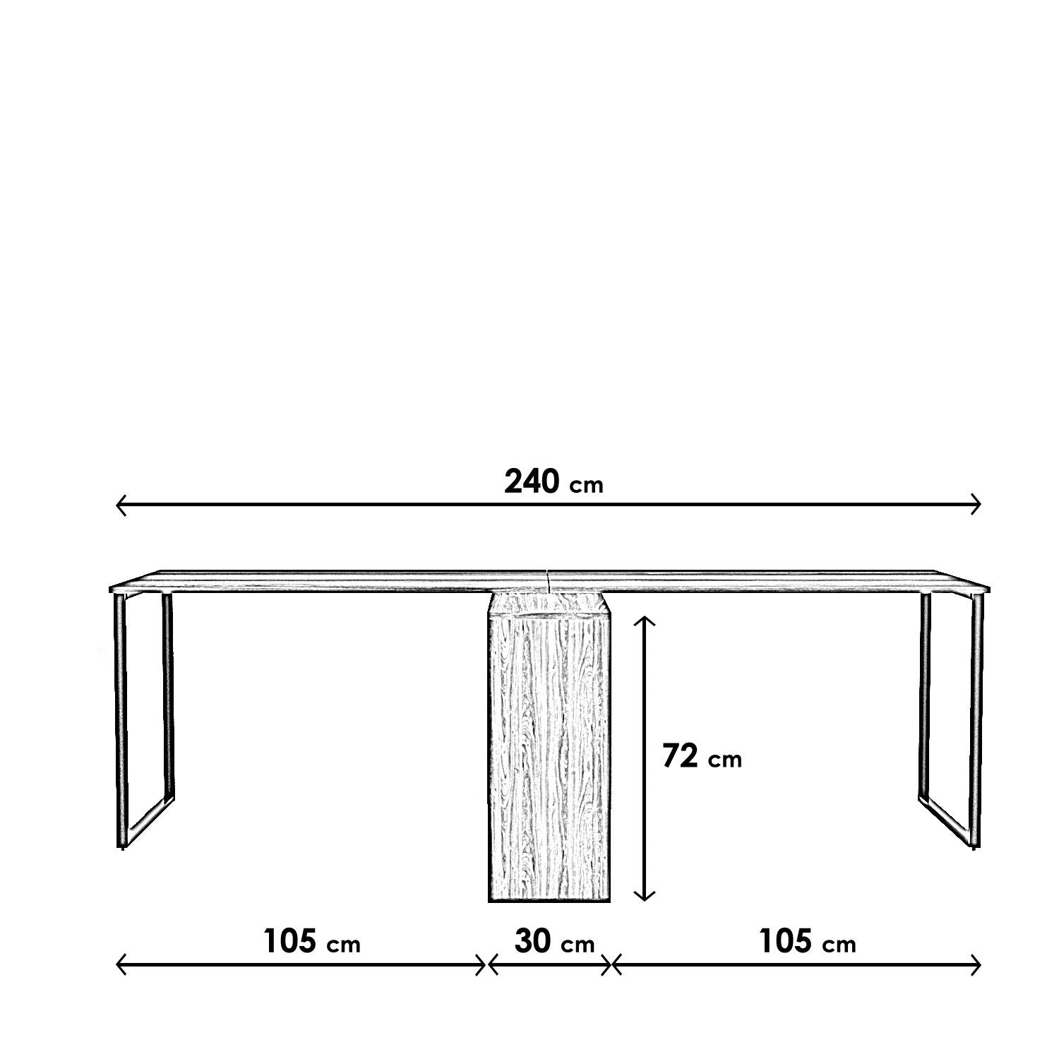 Secretária de Estudo London L208 Walnut - Design Premium