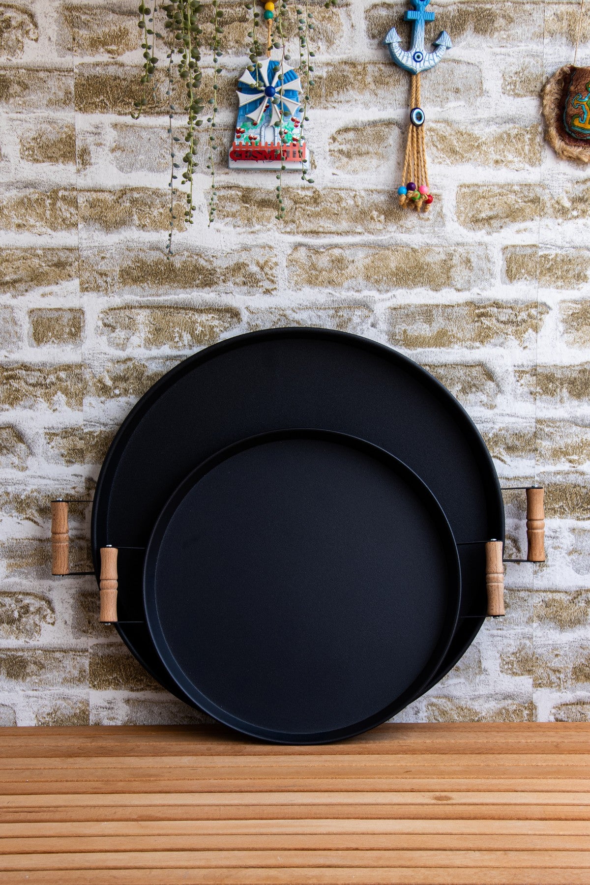 Conjunto de bandejas (2 peças)-M0185-Preto