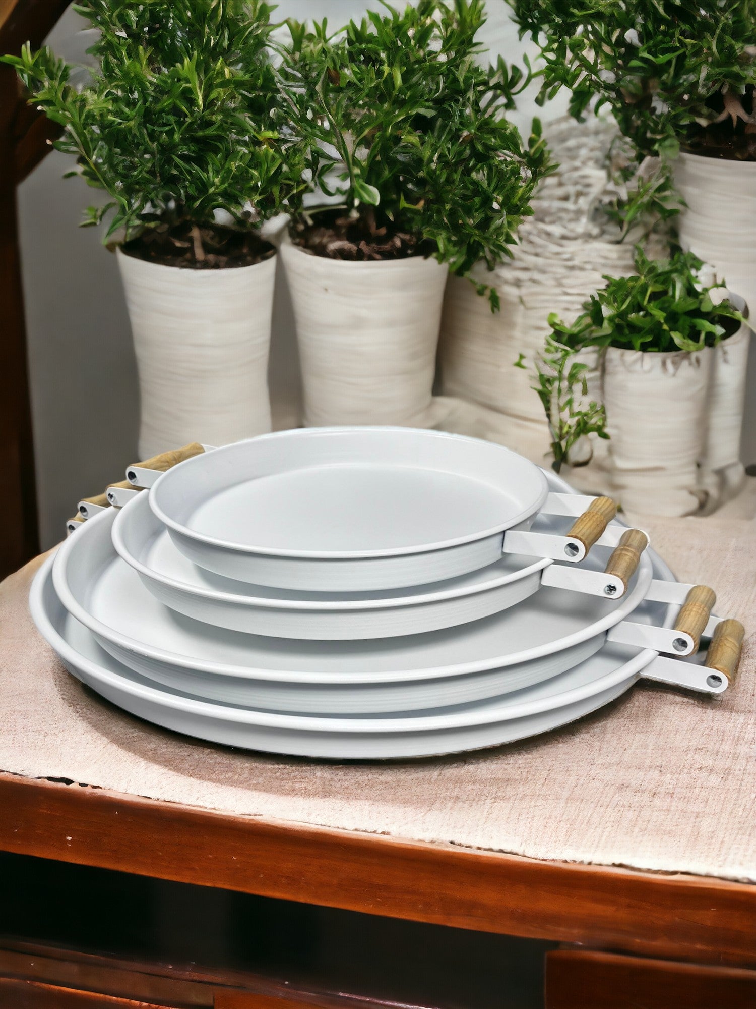 Conjunto de bandejas (4 peças)-M0259-Branco