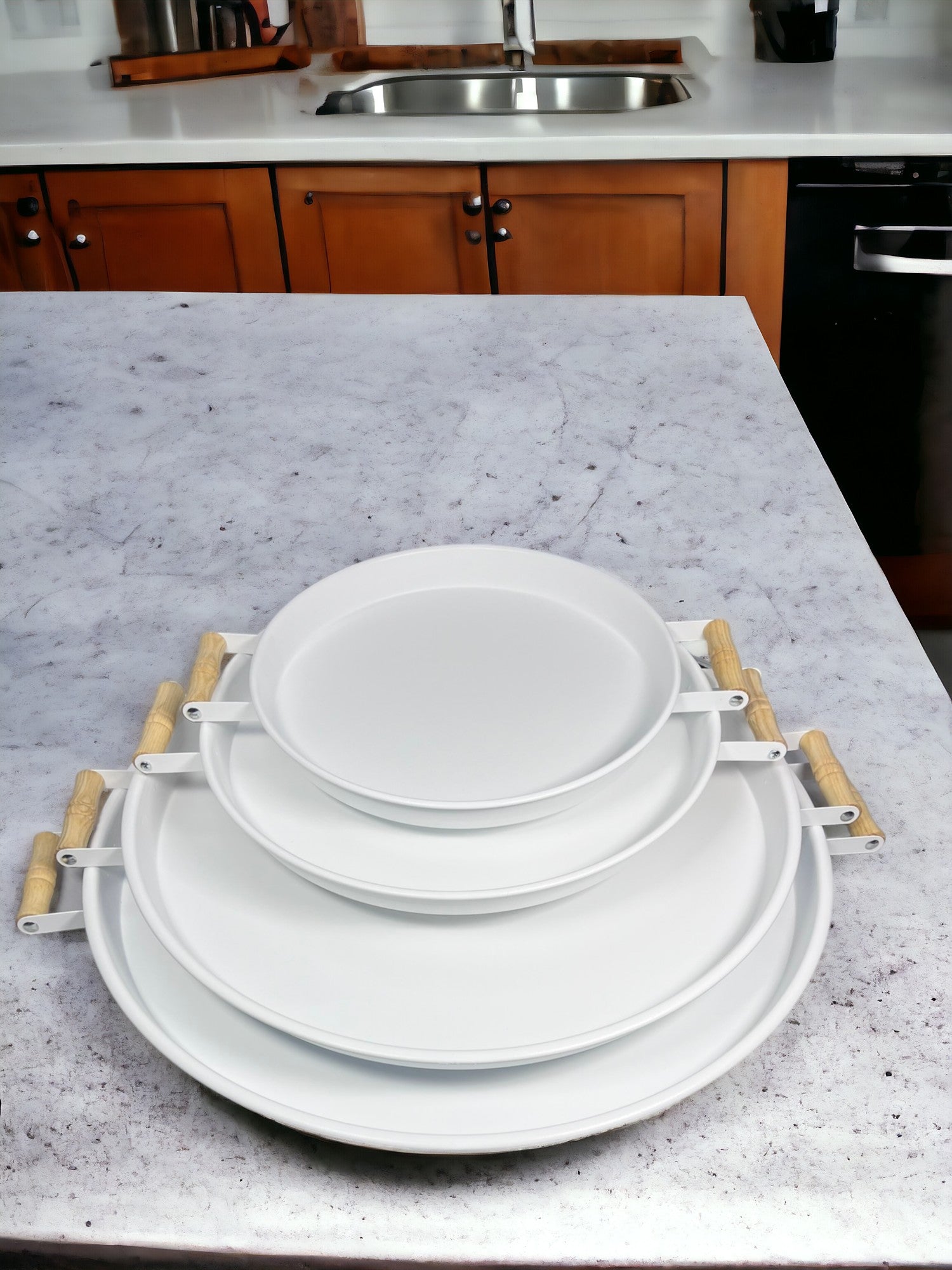 Conjunto de bandejas (4 peças)-M0259-Branco