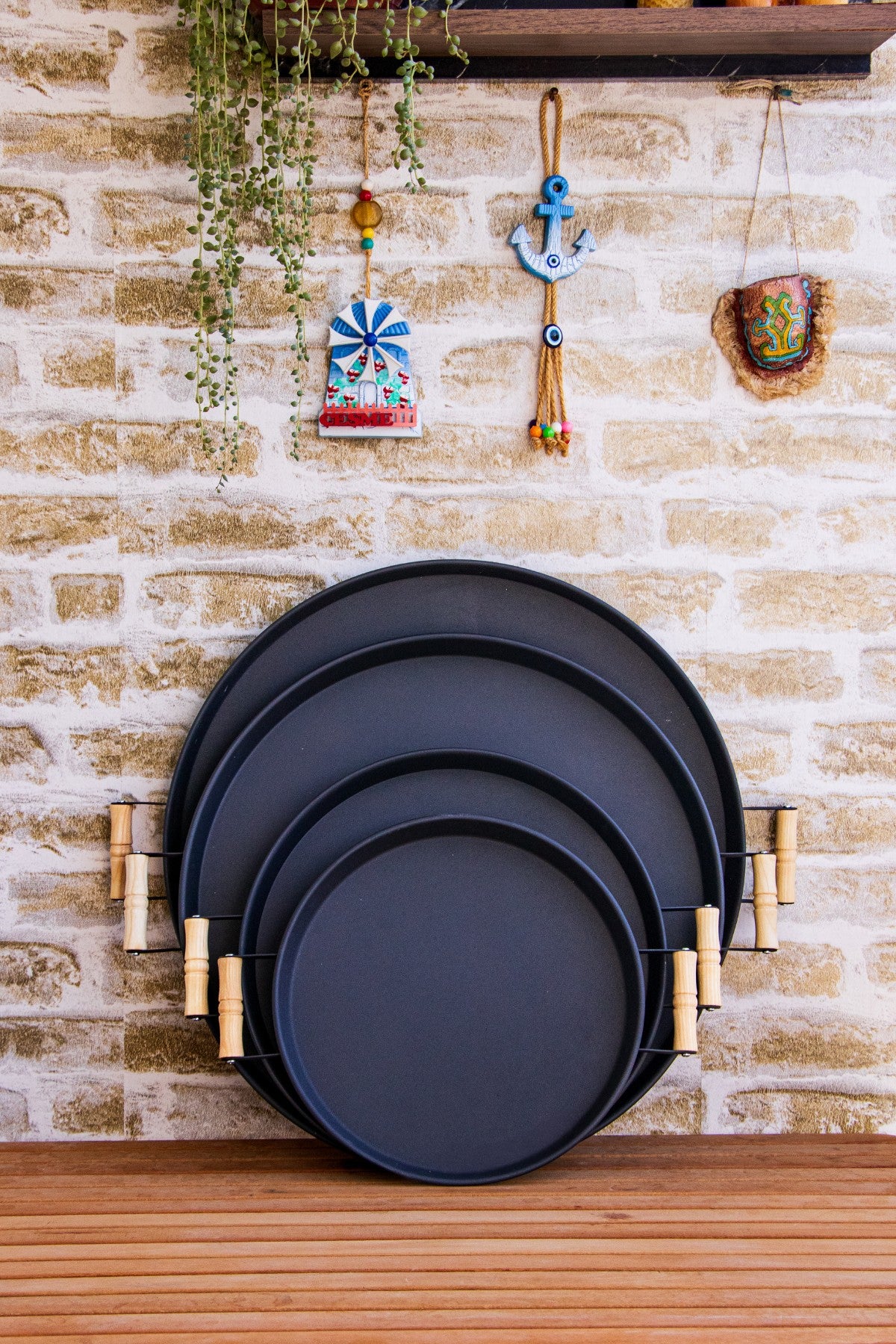 Conjunto de bandejas (4 peças)-M0259-Preto