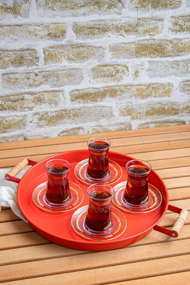 Conjunto de bandejas (4 peças)-M0259-Vermelho