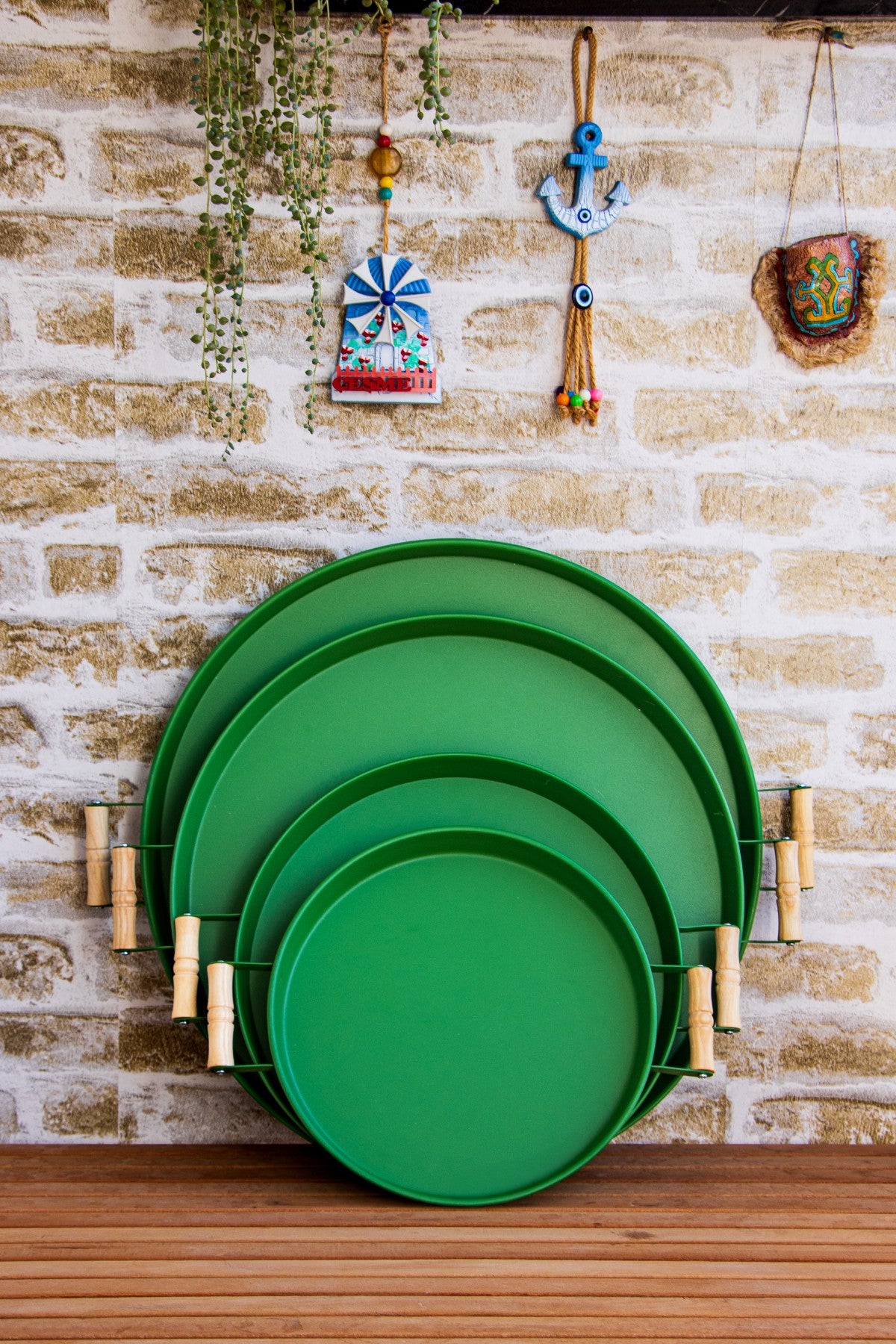 Conjunto de bandejas (4 peças)-M0259-Verde