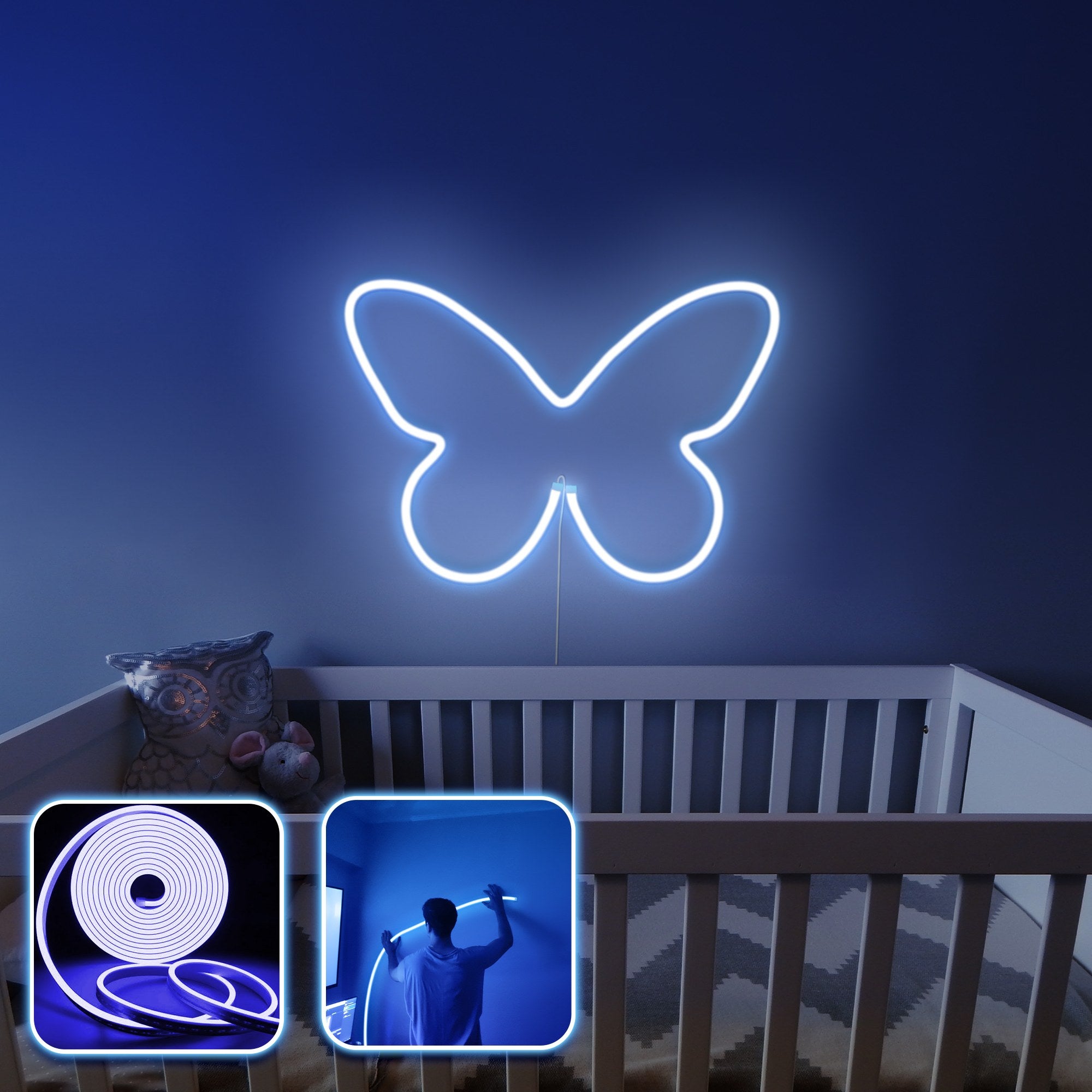 Iluminação LED de parede decorativa – Azul