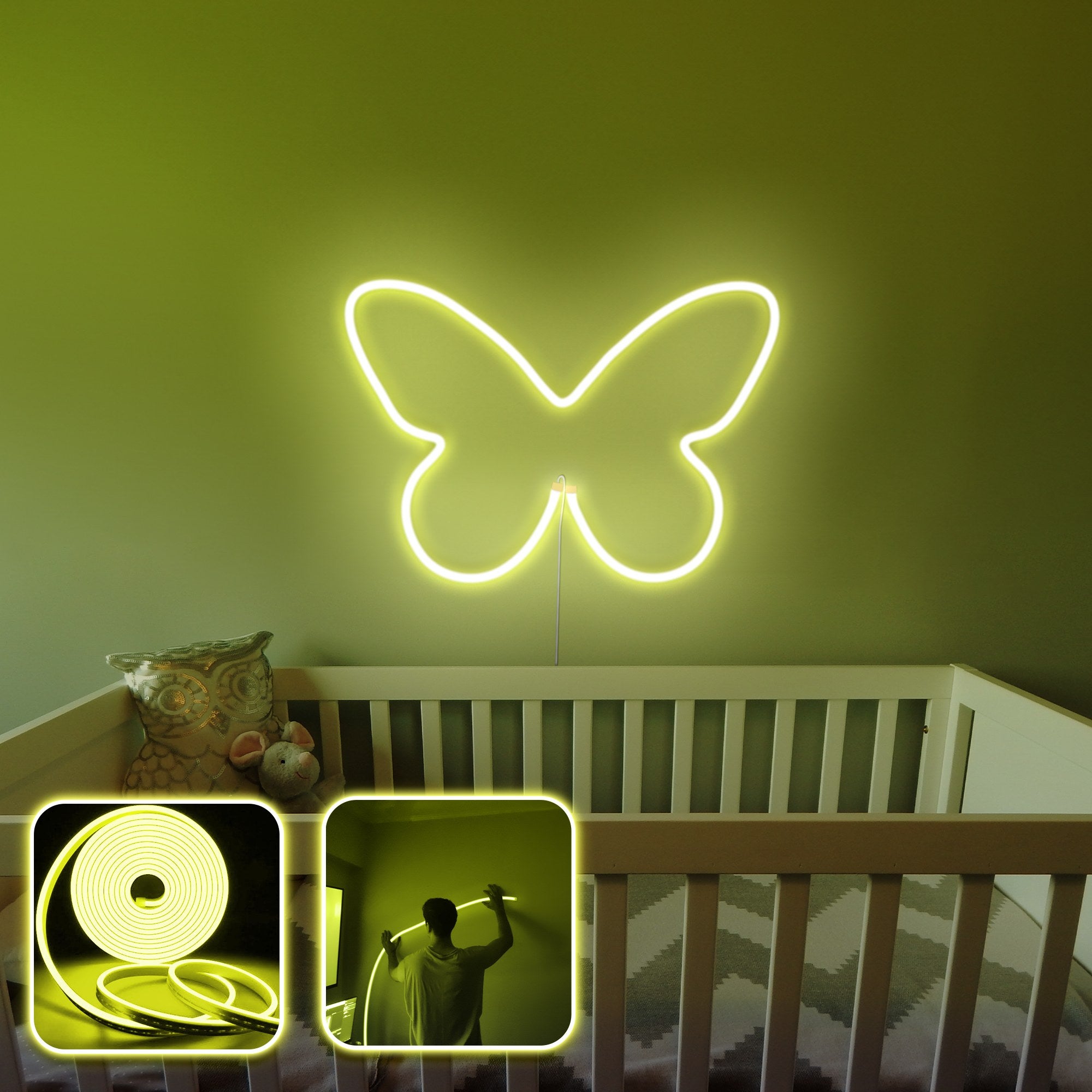 Iluminação de parede LED decorativa – 200cm – Amarelo