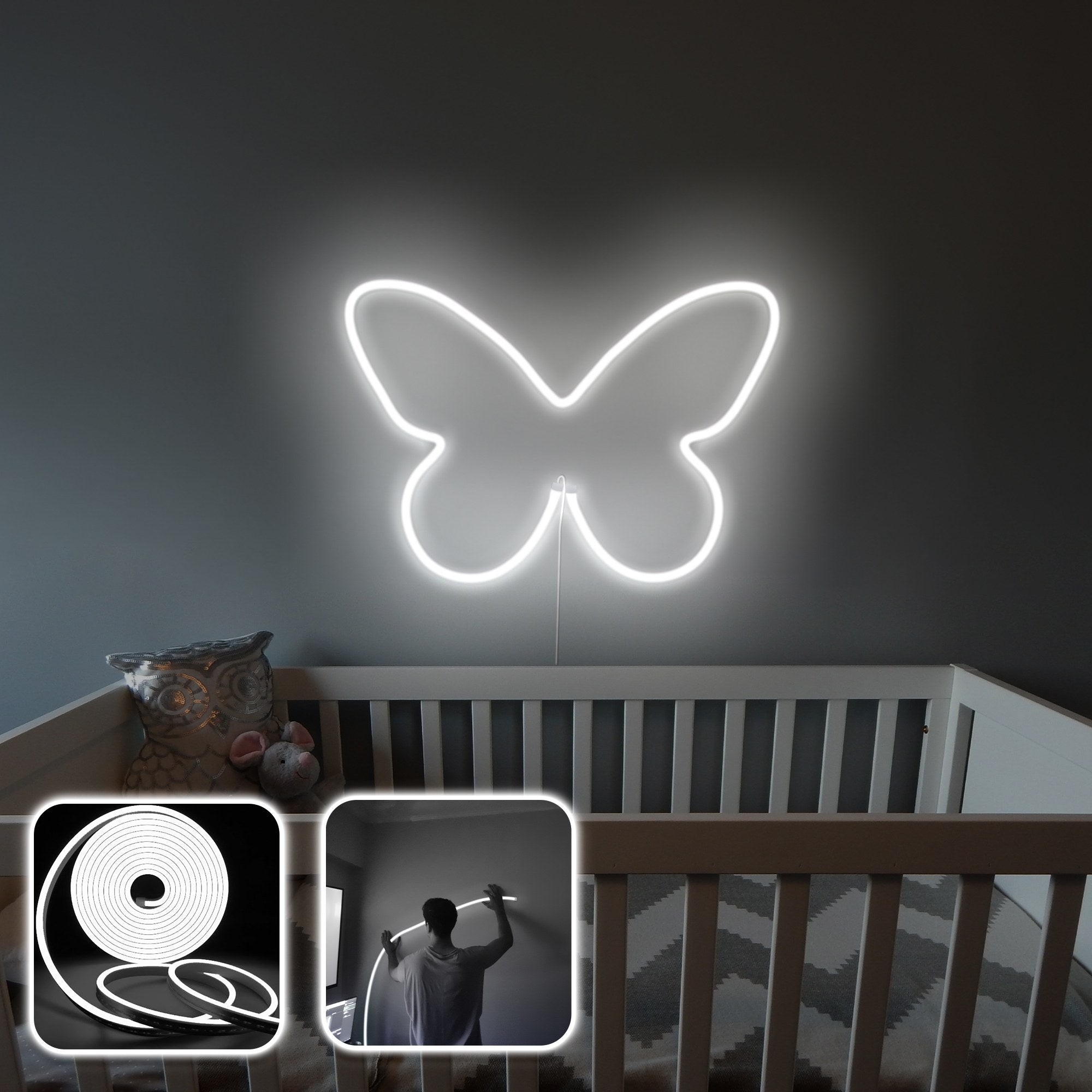 Iluminação LED de parede decorativa – 200 cm – Branco