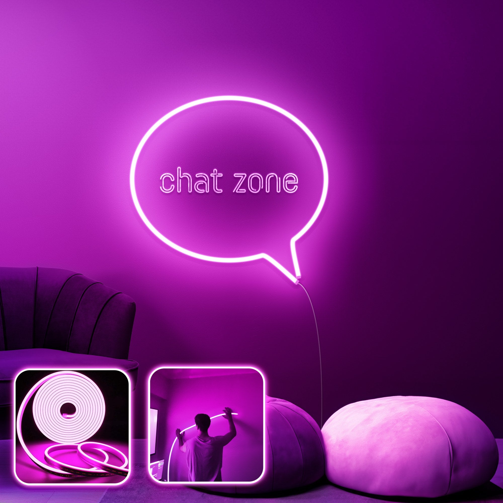 Iluminação LED de parede decorativa – Rosa