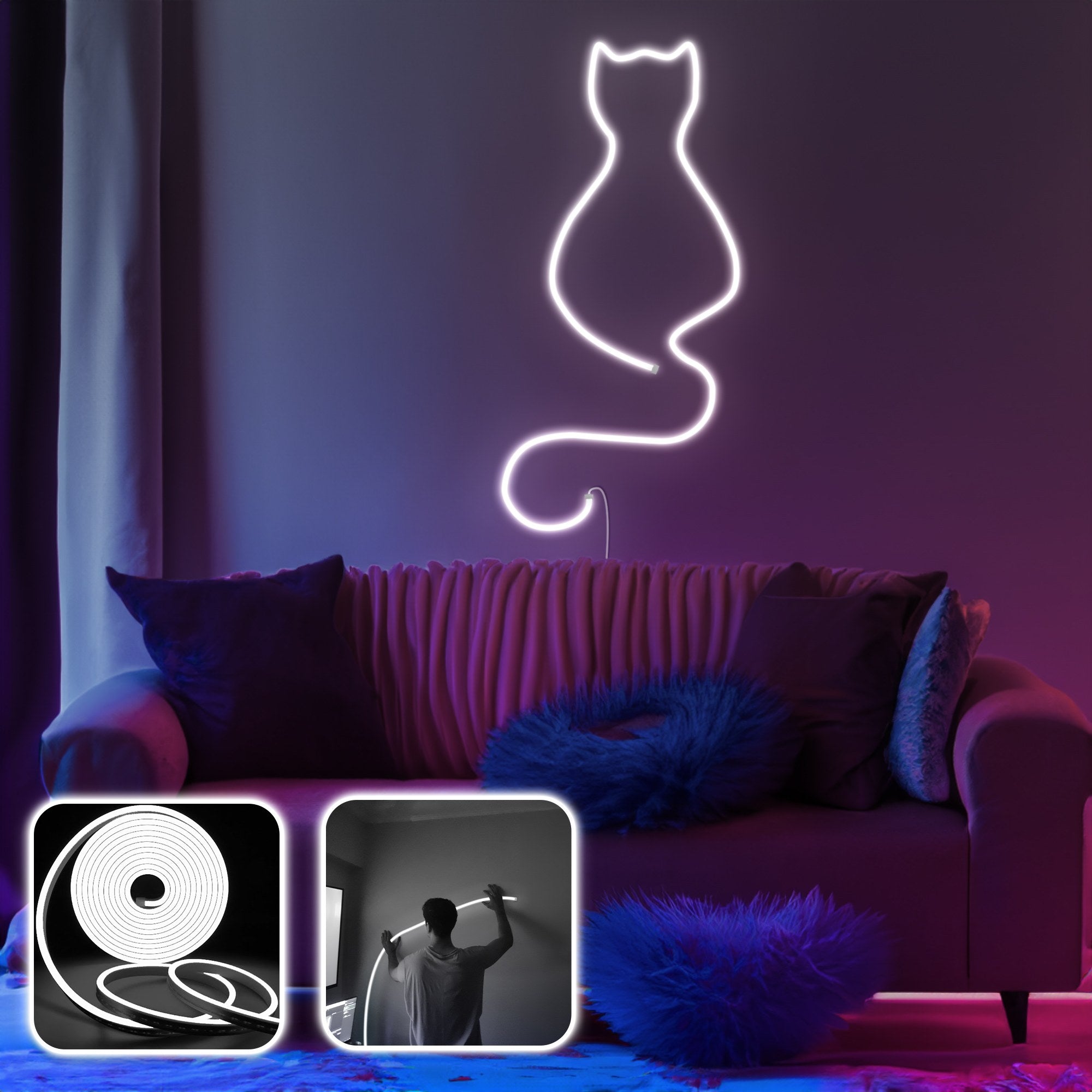 Iluminação LED Decorativa de Parede – 200 cm – Branco