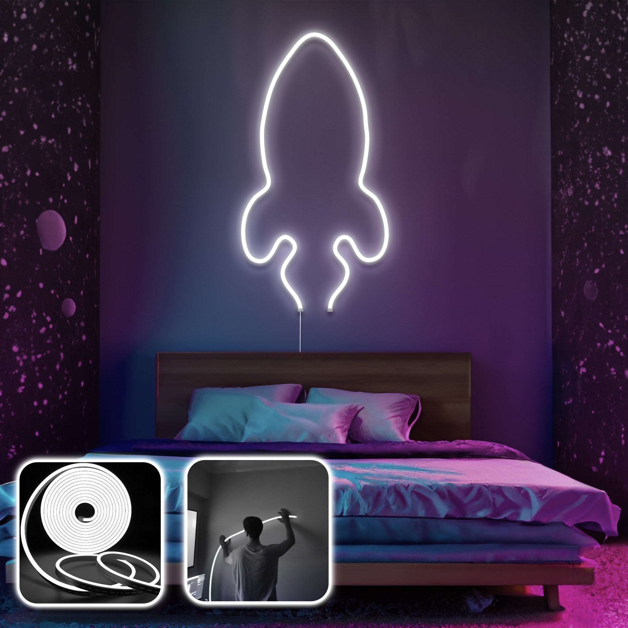 Iluminação LED de parede decorativa – 350 cm – Branco