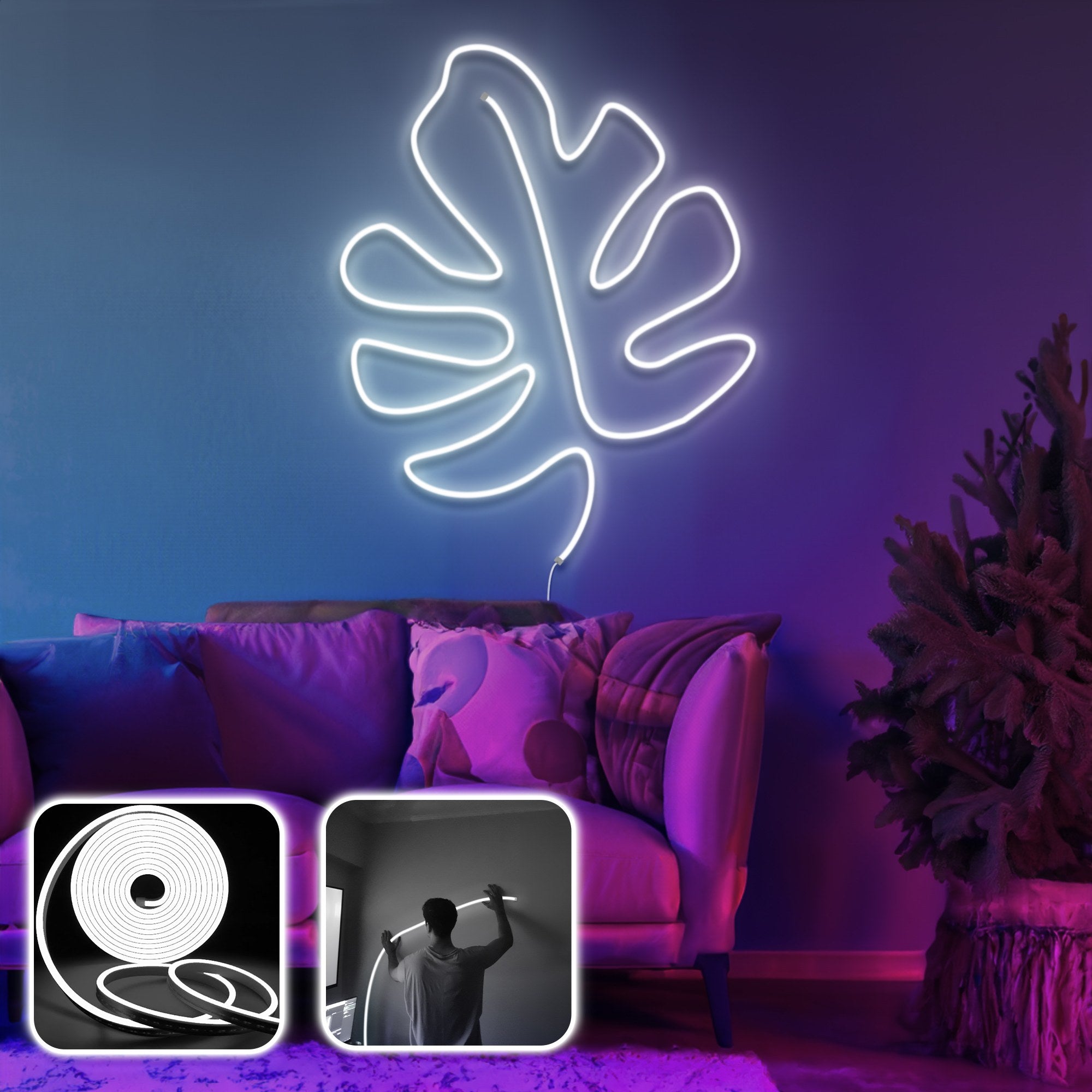 Iluminação LED de parede decorativa – 350 cm – Branco
