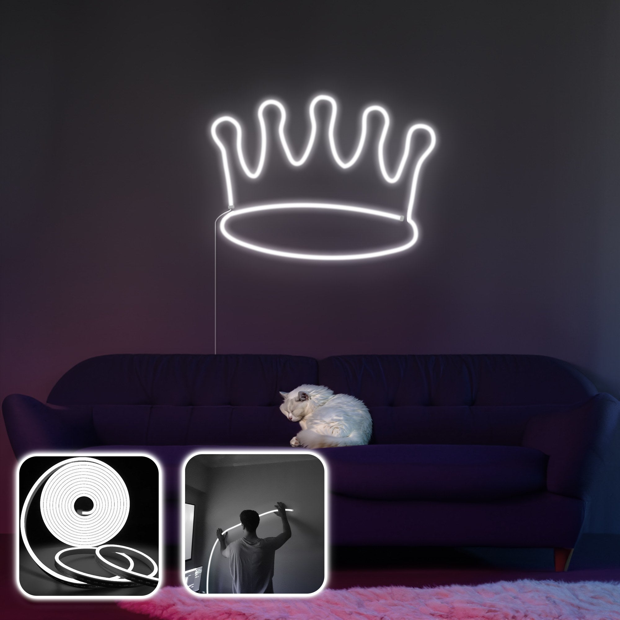 Iluminação LED de parede decorativa – 300 cm – Branco