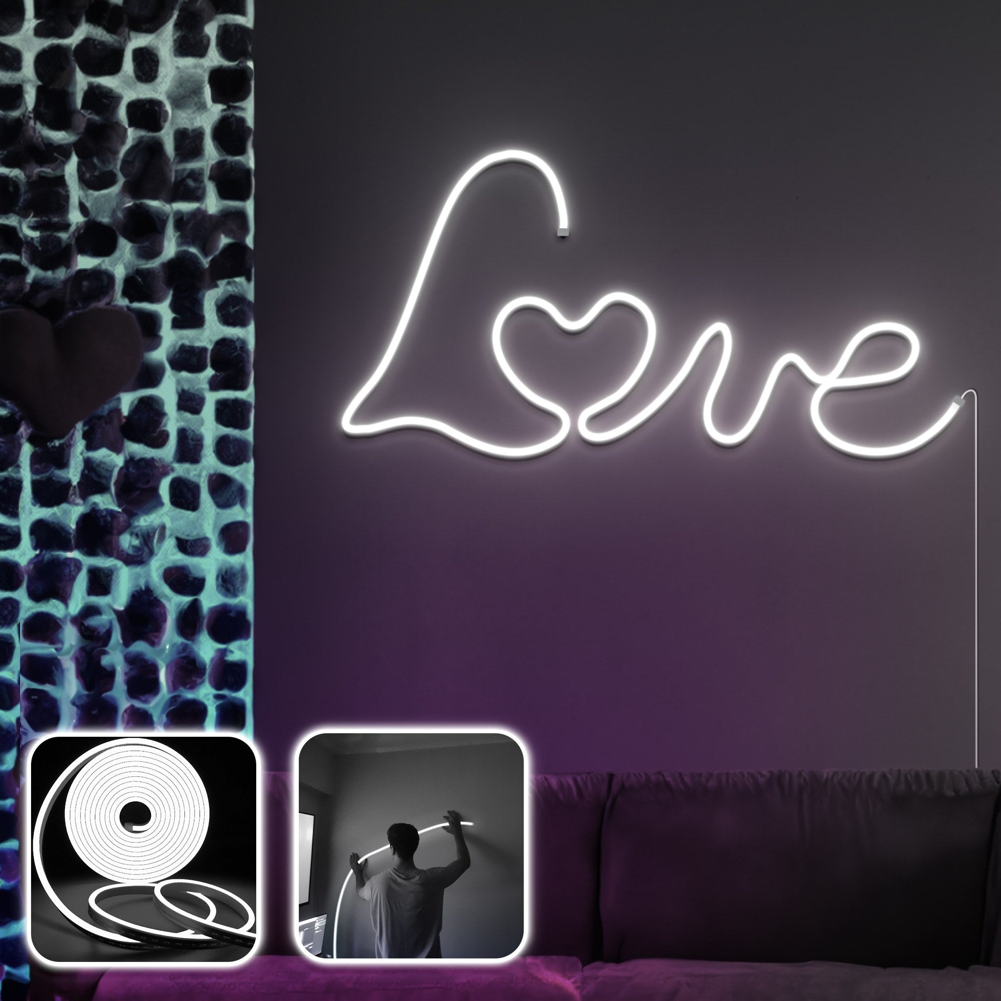 Iluminação LED de Parede Decorativa – 300 cm – Branco