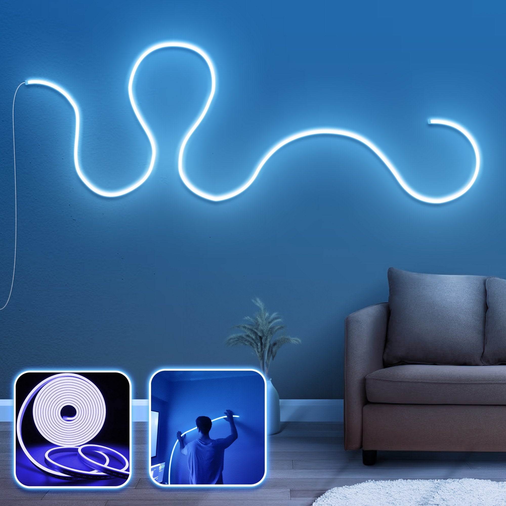 Iluminação LED de parede decorativa – Azul