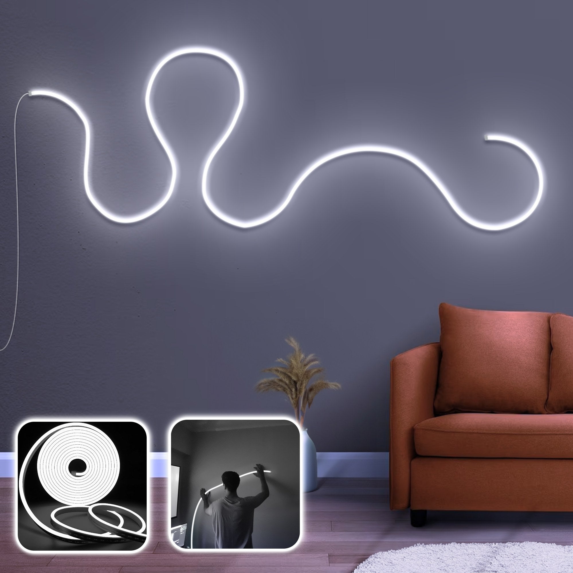 Iluminação LED de parede decorativa – 300 cm – Branco