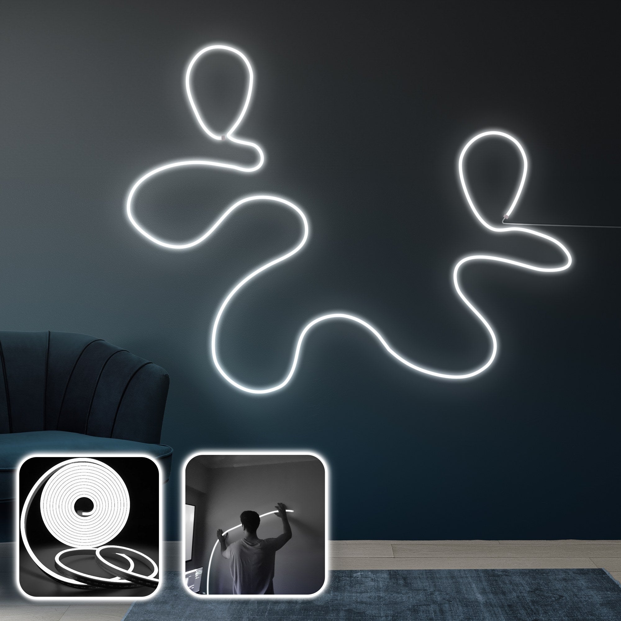Iluminação LED de parede decorativa – 400 cm – Branco