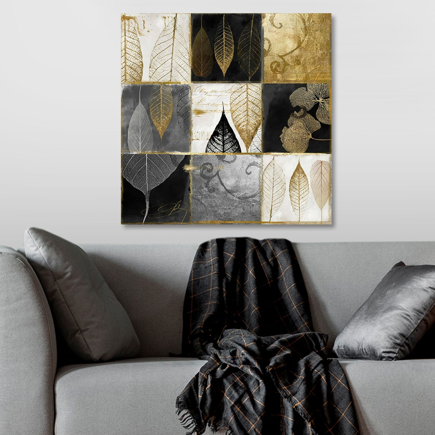 Quadro em Tela Multicolor 70 x 70 cm com Moldura de Madeira | Impressão Digital (KNV4408_7070)