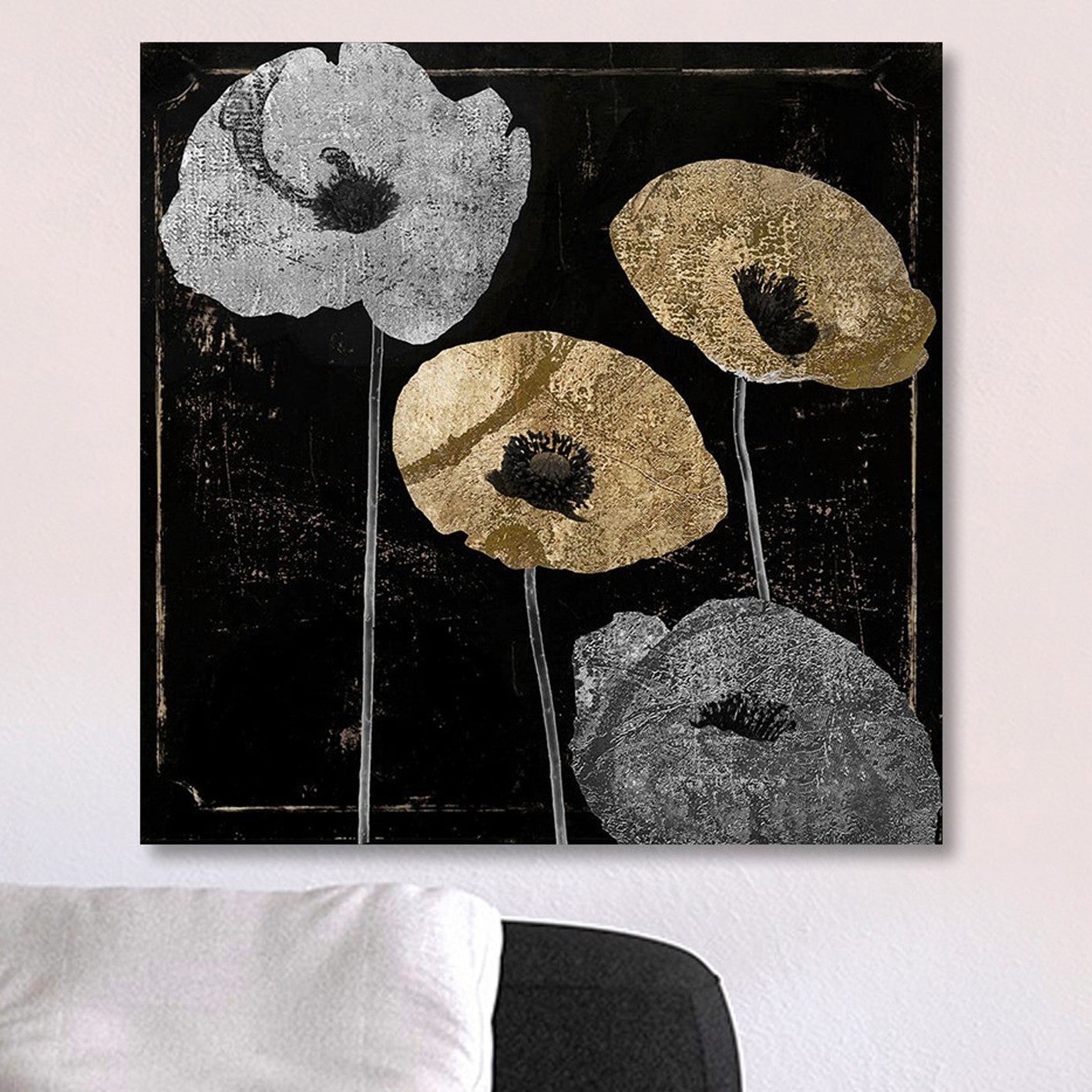 Quadro Decorativo em Tela 70x70 cm Multicolor — Impressão Digital em 100% Tela com Moldura de Madeira